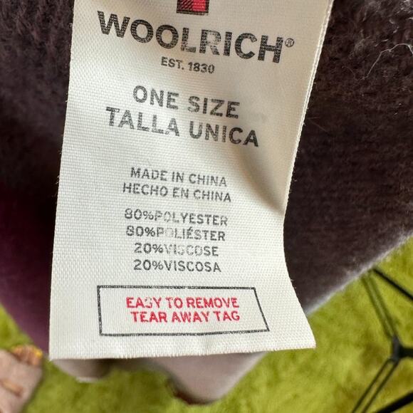 Woolrich Ruana Color block Shawl Poncho Cape Burgundy Gray Rose One Size - Picture 14 of 14